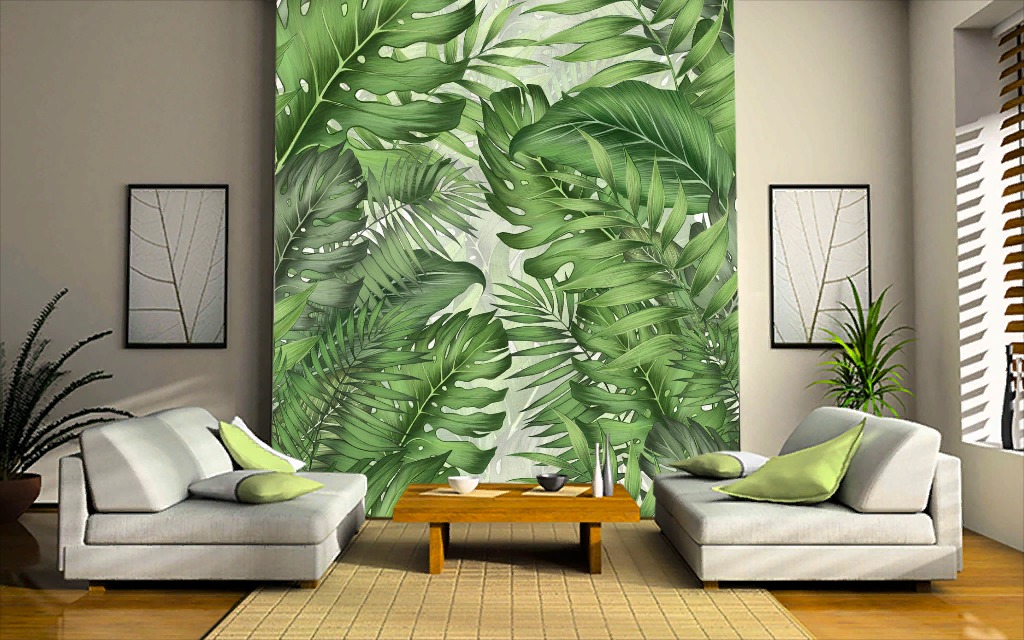 Tropikal Desenli Duvar Kağıdı