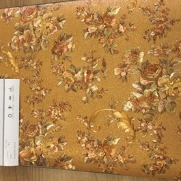 Altın Varaklı Çiçek Desenli Duvar Kağıdı