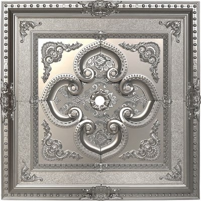 Gümüş Kare Saray Tavan 90*90 cm
