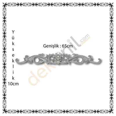 Gümüş Papatya Motif 10*65cm l Dekonil Dekoratif Tavan ve Duvar Motifleri