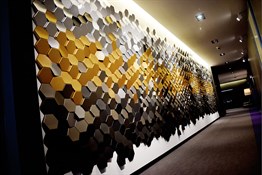 3D Altıgen Duvar Paneli Altın 