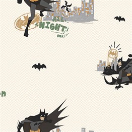 Adawall Ada Kids Bej Batman Desenli Çocuk Odası Duvar Kağıdı 8918-2