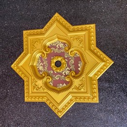 Altın Bordo Yıldız Saray Tavan 60cm | Dekonil