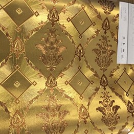 Altın Varaklı Damask Desenli Duvar Kağıdı