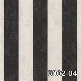 Decowall Retro 5002-04 Simli Siyah Beyaz Çizgili Duvar Kağıdı