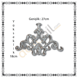 Gümüş Saray Tavan Köşe Motif 27*18 cm l Dekonil Dekoratif Tavan ve Duvar Motifleri