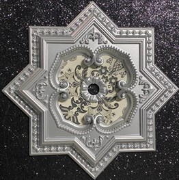Gümüş Yıldız Saray Tavan 60 cm l Dekonil Saray Tavan